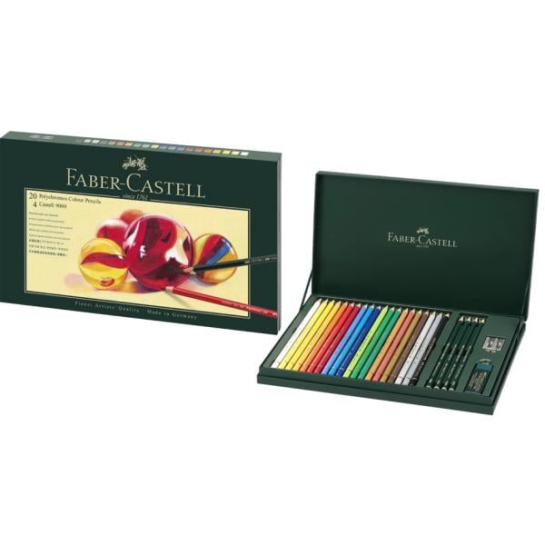 Faber Castell 20'li Polychromos + 4 Dereceli Kalem Seti 9000 Seri
