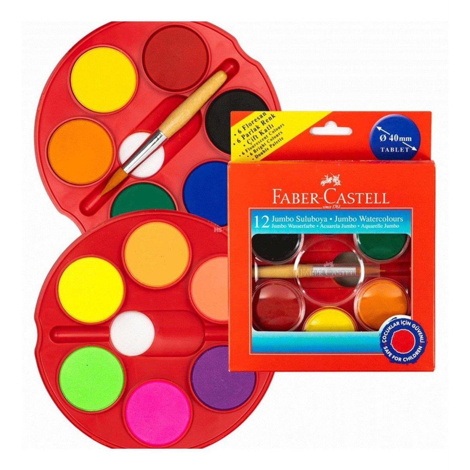 Faber Castell Little Creatives Jumbo Sulu Boya 2 Katlı 12 Renk