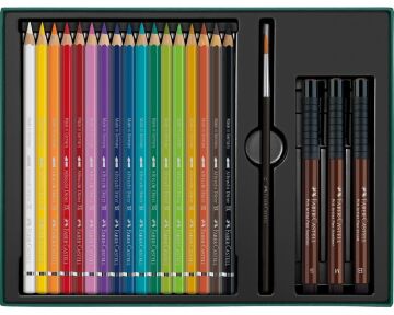 Faber Castell Albrecht Dürer Watercolour Pencils plus Pitt Artist Pens 21'li Set