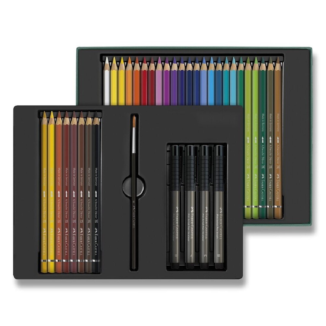 Faber Castell Albrecht Dürer Watercolour Pencils plus Pitt Artist Pens India 37'li Set