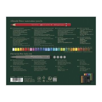 Faber Castell Albrecht Dürer Watercolour Pencils plus Pitt Artist Pens India 37'li Set