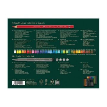 Faber Castell Albrecht Dürer Watercolour Pencils plus Pitt Artist Pens 46'lı Set