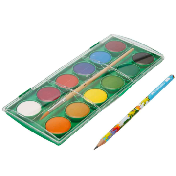 Faber Castell Dino Büyük Boy Sulu Boya 12'li + 1 Kurşun Kalem Hediyeli