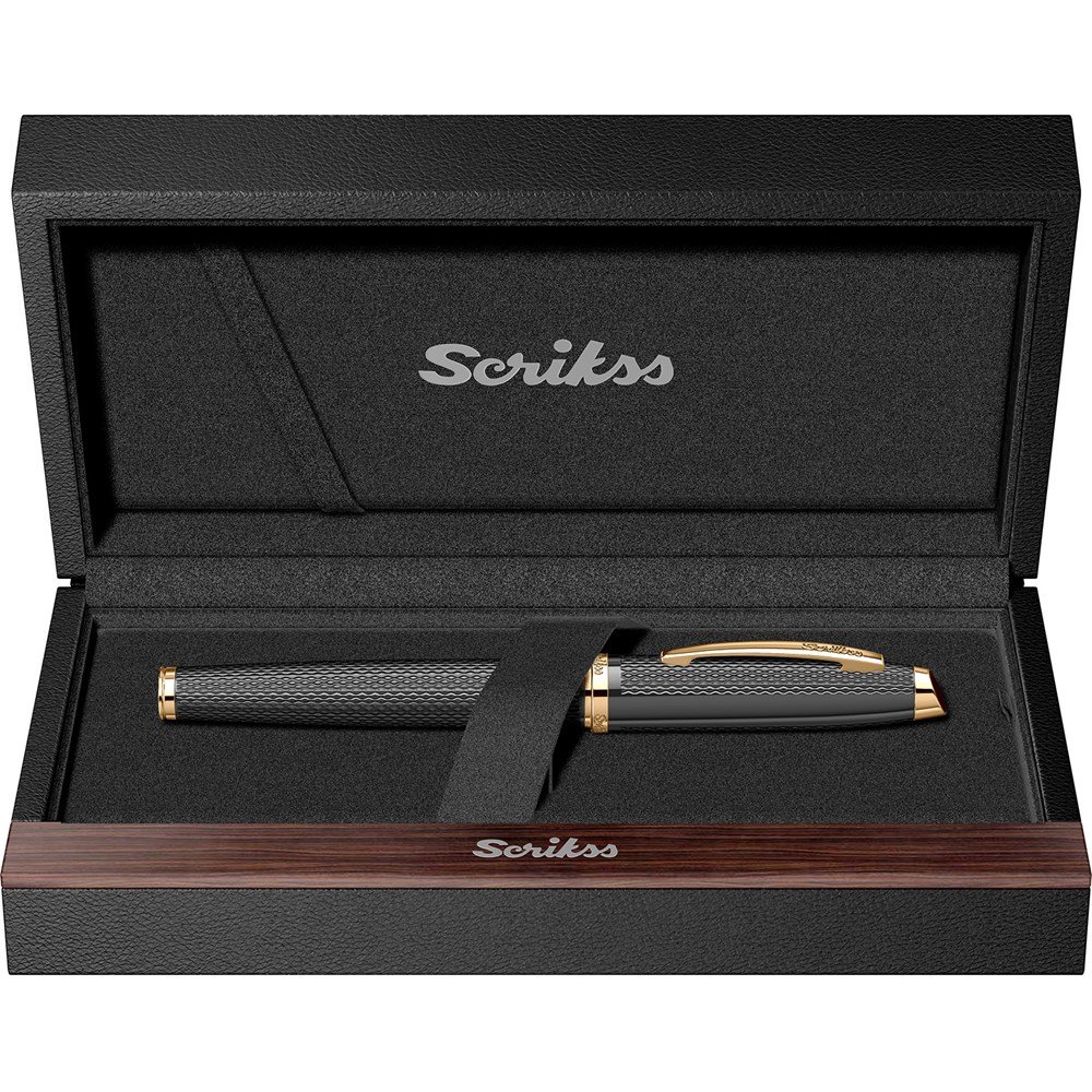 Scrikss Özel 390 Roller Tükenmez Kalem Mat Siyah Altın