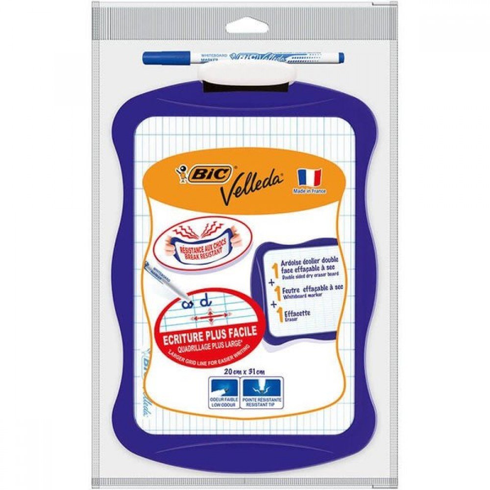 Bic Mavi Mini Beyaz Yazı Tahtası Kalem + Silgi