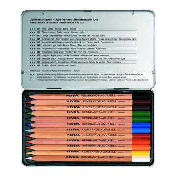 Lyra Rembrandt Aquarell Suluboya Kalemi Metal Kutu 12'li