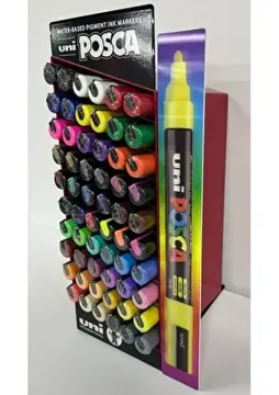 Uni Posca 60’lı PC-5M PC-5M 60’lı Dev Set (49 Renk-Tüm Renkler) Keçe Uçlu Akrilik Marker Kalem (1.8-2.5mm)