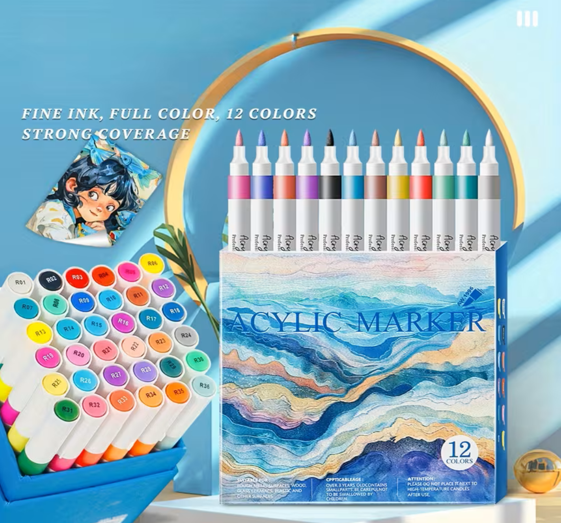 Art Walker Akrilik Kalem Seti 12 Renk