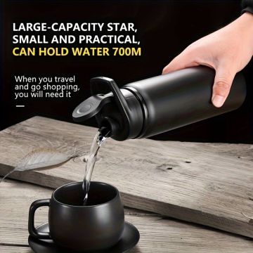 Bienly Trimotion Paslanmaz Çelik Matara 750ML SİYAH - 304