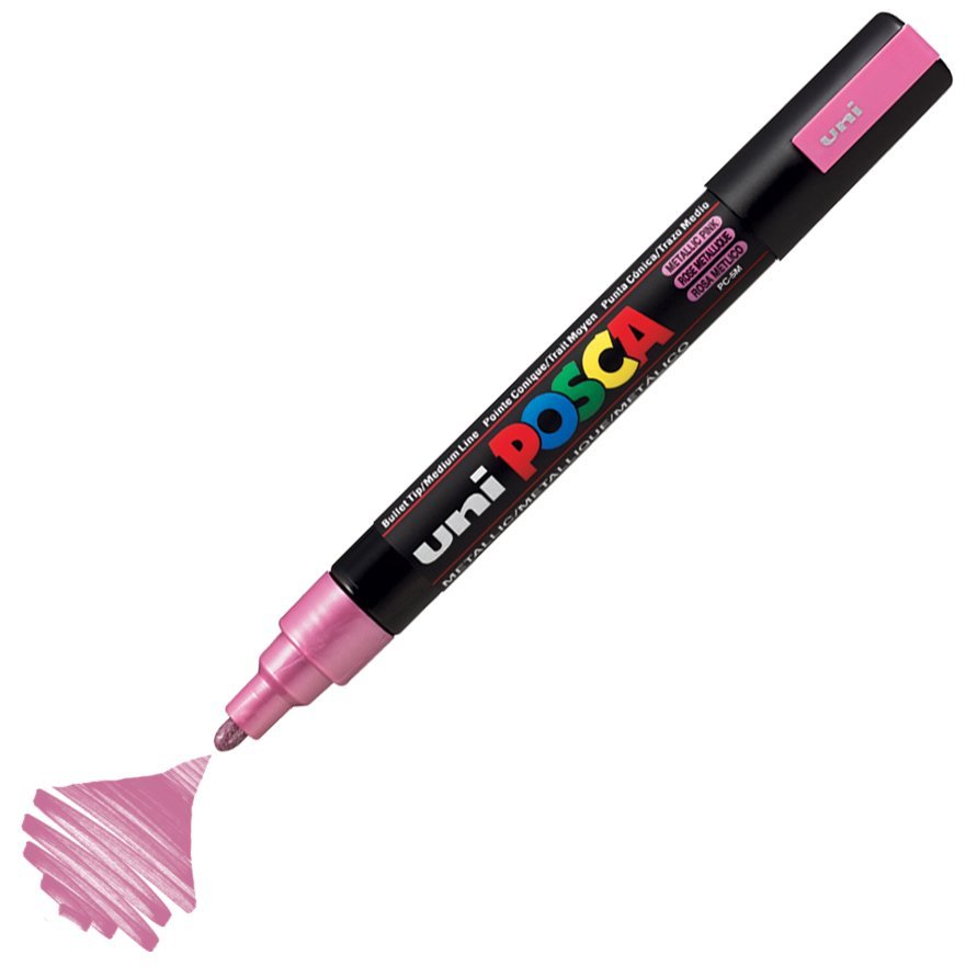 Uni Posca PC-5M Boyama Markörü 1.8-2.5 mm METALİK PEMBE