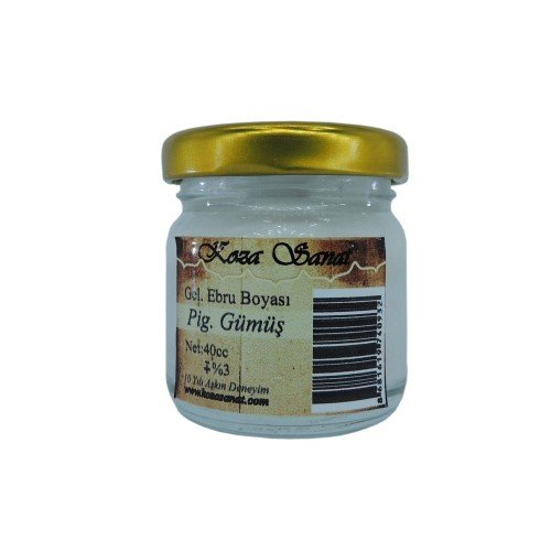 Koza Ebru Boyası Ezilmiş Pigment Gümüş 40 cc