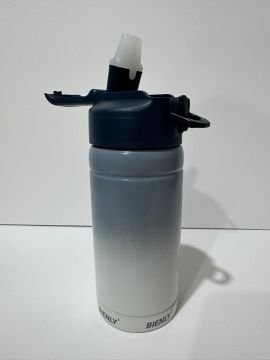 Bienly Degrade Paslanmaz Çelik Matara PİPETLİ 500ML GRİ - 304