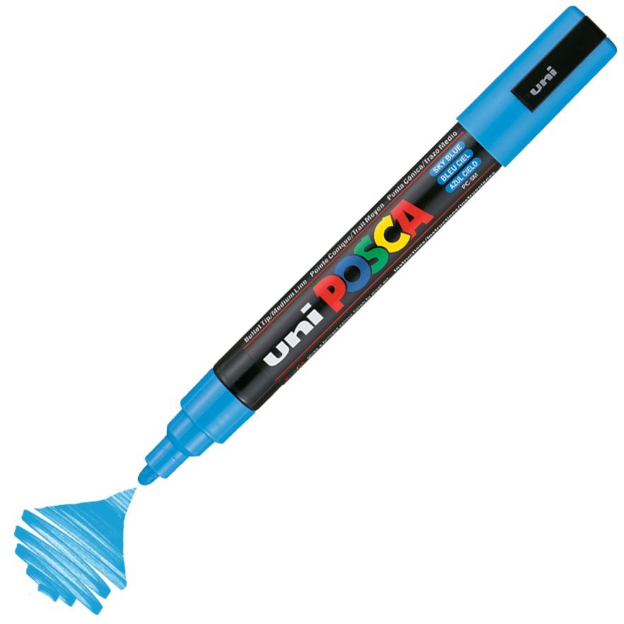 Uni Posca PC-5M Boyama Markörü 1.8-2.5 mm GÖK MAVİSİ