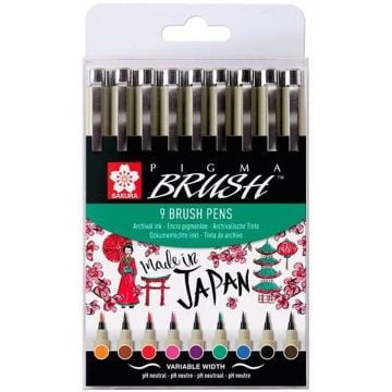 Sakura Pigma Brush Pen 9 Renk Set