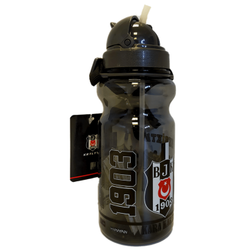Beşiktaş Lisanslı Şeffaf Matara Koruma Pipetli BJK 500ML