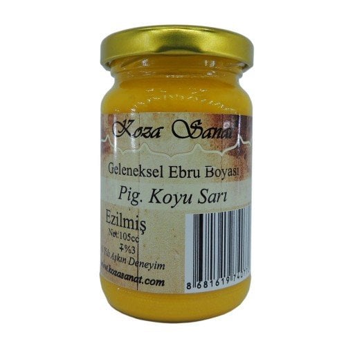 Koza Ebru Boyası Ezilmiş Pigment Koyu Sarı 105 cc