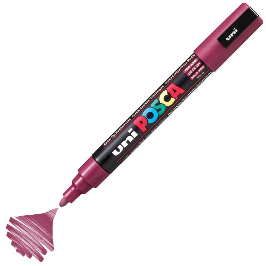 Uni Posca PC-5M Boyama Markörü 1.8-2.5 mm ŞARAP KIRMIZI