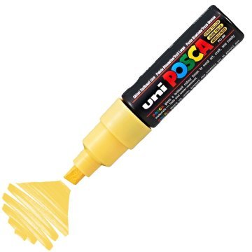 Uni Posca PC-8K Boyama Markörü 8 mm Kesik Uç SAMAN SARISI