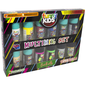 Fuuny Kids Multimix Akrilik Boya Seti 12 Renk x 20 ml