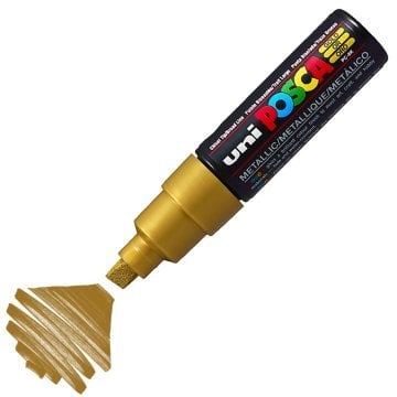 Uni Posca PC-8K Boyama Markörü 8 mm Kesik Uç METALİK ALTIN