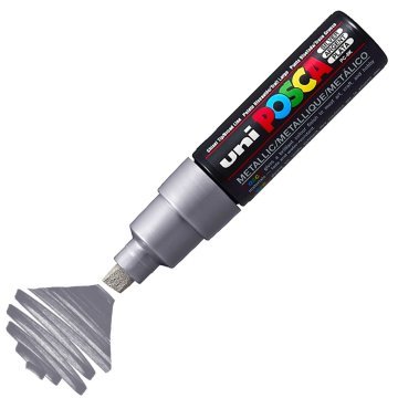 Uni Posca PC-8K Boyama Markörü 8 mm Kesik Uç METALİK GÜMÜŞ