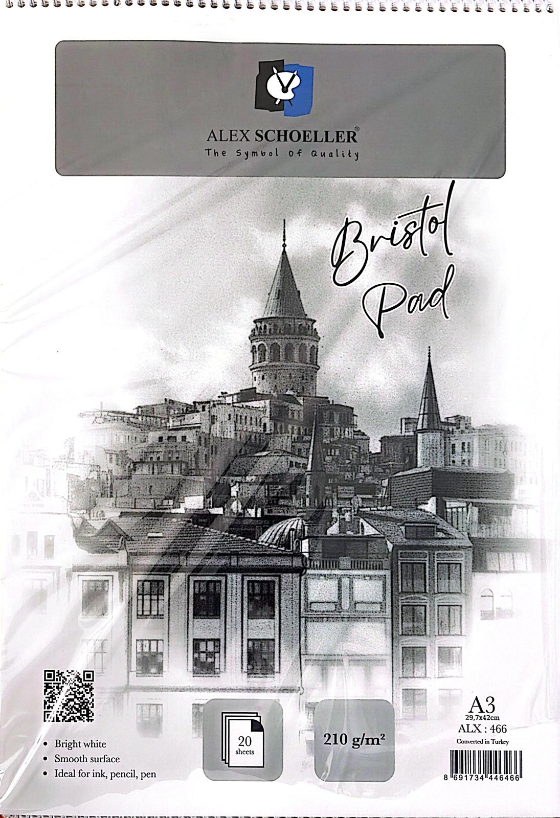 Alex Schoeller A3 210 gr Spiralli Bristol Pad 20 Yp.