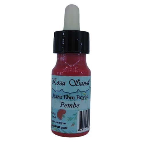 Koza Hazır Ebru Boyası Damlalıklı Pembe 30 ml