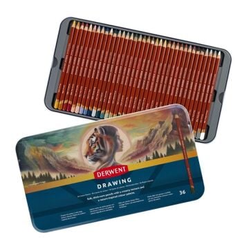 Derwent Drawing Pencils Renkli Çizim Kalemi Seti 36'lı Teneke Kutu
