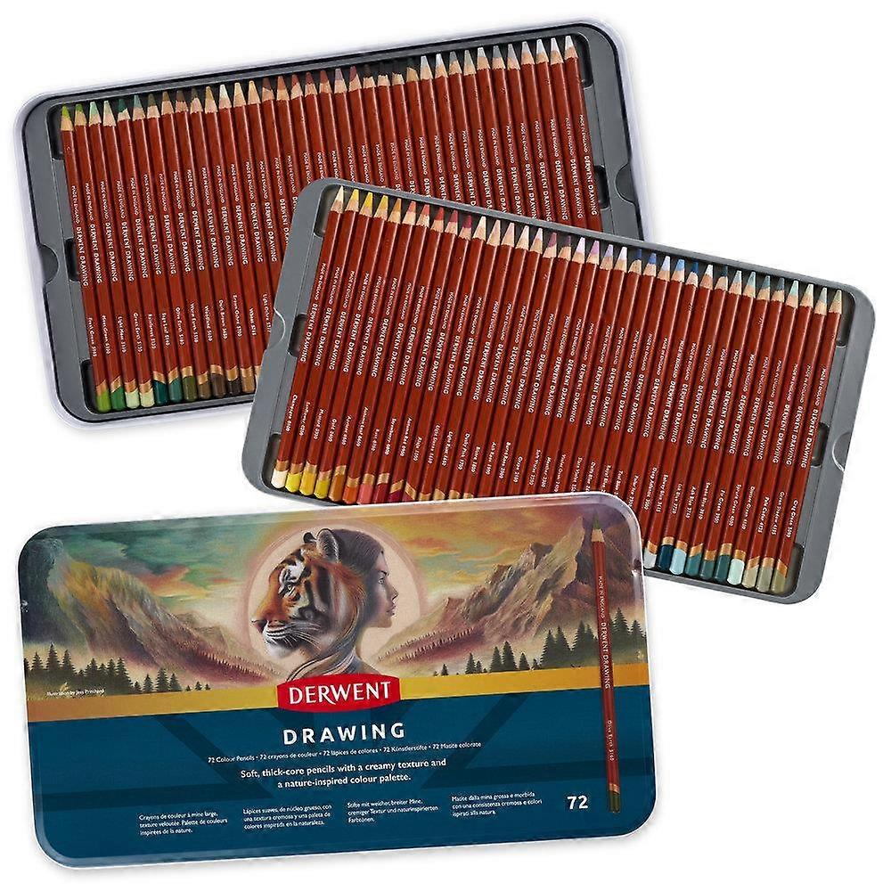 Derwent Drawing Pencils Renkli Çizim Kalemi Seti 72'li Teneke Kutu
