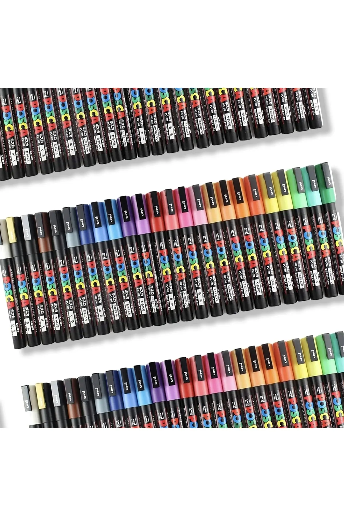 Uni Posca 60’lı PC-5M Ve PC-3M Keçe Uçlu Akrilik Marker Kalem