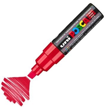 Uni Posca PC-8K Boyama Markörü 8 mm Kesik Uç KIRMIZI