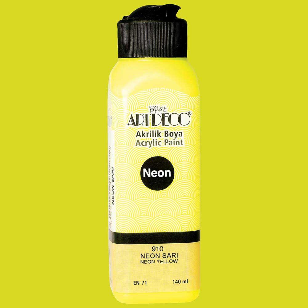 Artdeco Neon Akrilik Boya 140ml 910-Neon Sarı