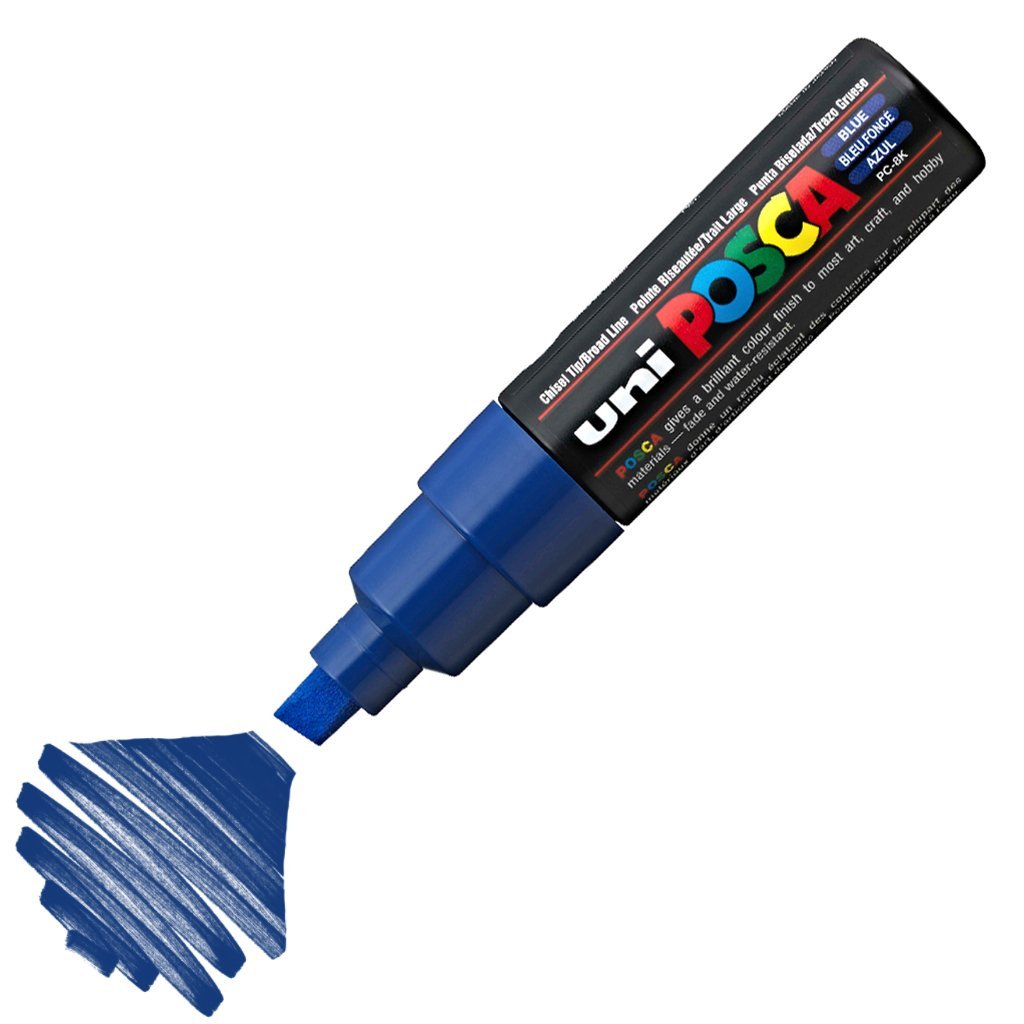 Uni Posca PC-8K Boyama Markörü 8 mm Kesik Uç MAVİ