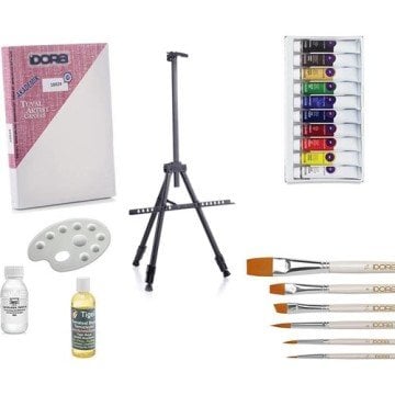 Yağlı Boya Başlangıç Seti - Metal Şövale