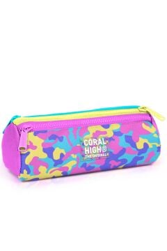 Coral High Kids Pembe Sarı Lavanta Kamuflaj Desenli 3’lü Okul Çanta Seti SET133221