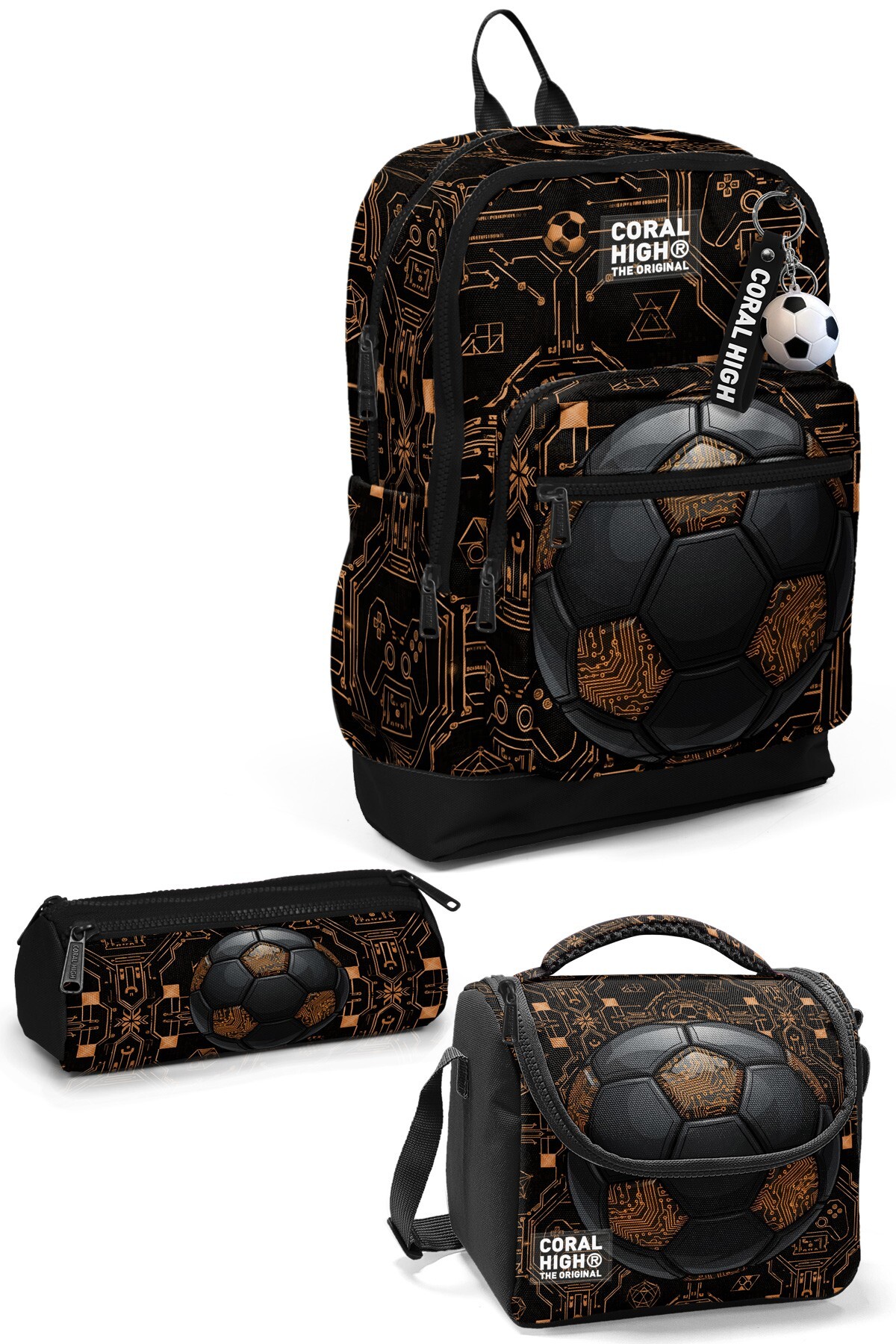 Coral High Kids Futbol Desenli 3’lü Okul Çanta Seti SET133217