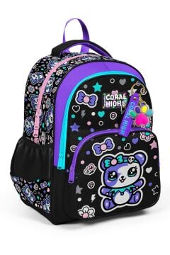 Coral High Kids Siyah Ayıcık Desenli  3’lü Okul Çanta Seti SET133242
