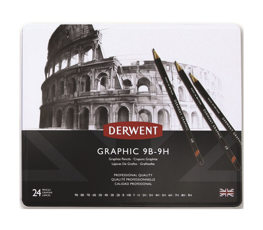 Derwent Graphic Dereceli Kalem Seti Metal Kutu 24'lü