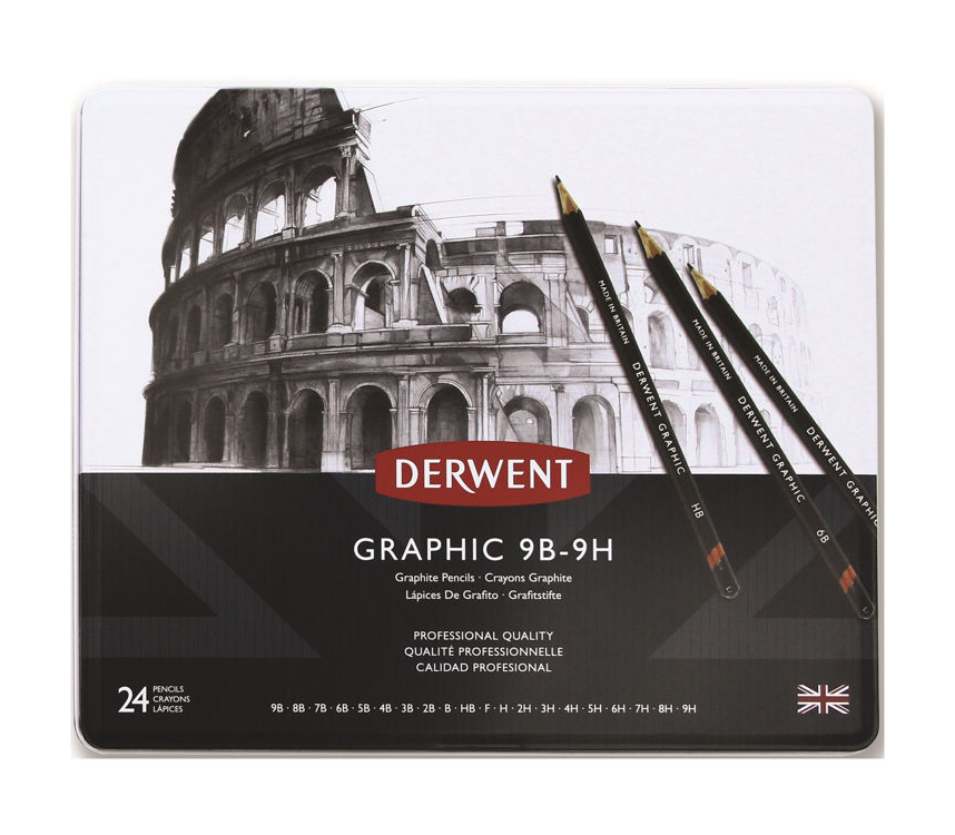 Derwent Graphic Dereceli Kalem Seti Metal Kutu 24'lü