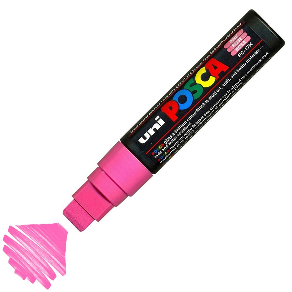 Uni Posca PC-17K Boyama Markörü 15 mm Kesik Uç PEMBE