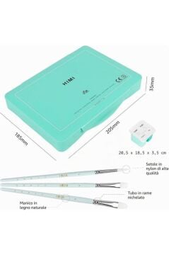 HIMI Twin Cup Gouache Set 48 Renk x 12 gr Guaj Boya + 3 Fırça (Green Case)