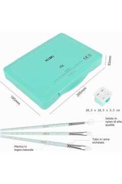 HIMI Twin Cup Gouache Set 48 Renk x 12 gr Guaj Boya + 3 Fırça (Green Case)