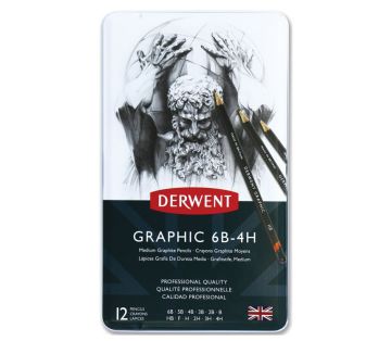 Derwent Graphic Dereceli Kalem Seti (Designer) 12'li Teneke Kutu Medium (Orta)