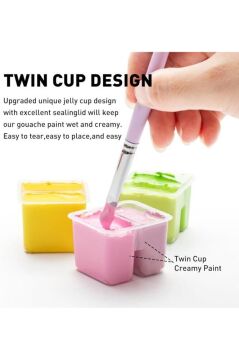 HIMI Twin Cup Gouache Set 48 Renk x 12 gr Guaj Boya + 3 Fırça (Peach Fuzz Case)
