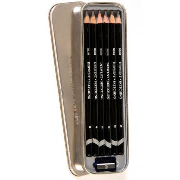 Derwent Sketching Pencils Çizim Kalemi Seti 6'lı Teneke Kutu