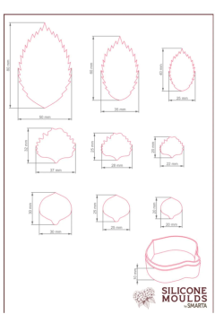 Smarta Büyük Silikon Kalıp Ortanca Ve Yaprak Kesici Seti 21x12cm