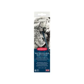 Derwent Watersoluble Sketching Pencils Suda Çözünebilen Çizim Kalemi Seti 6'lı Teneke Kutu
