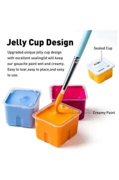 HIMI Jelly Cup Gouache Set 18 Renk x 30 gr Guaj Boya (Green Case)