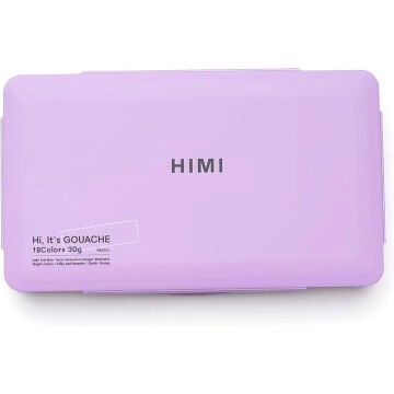 HIMI Jelly Cup Gouache Set Pastel Renkler Guaj Boya Seti 18 Renk x 30 gr. (Purple Case)