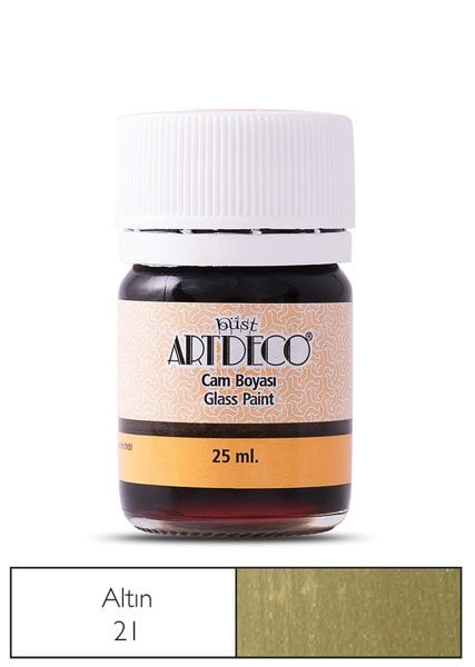 ARTDECO CAM VİTRAY BOYASI 25 ML. 21 METALİK ALTIN